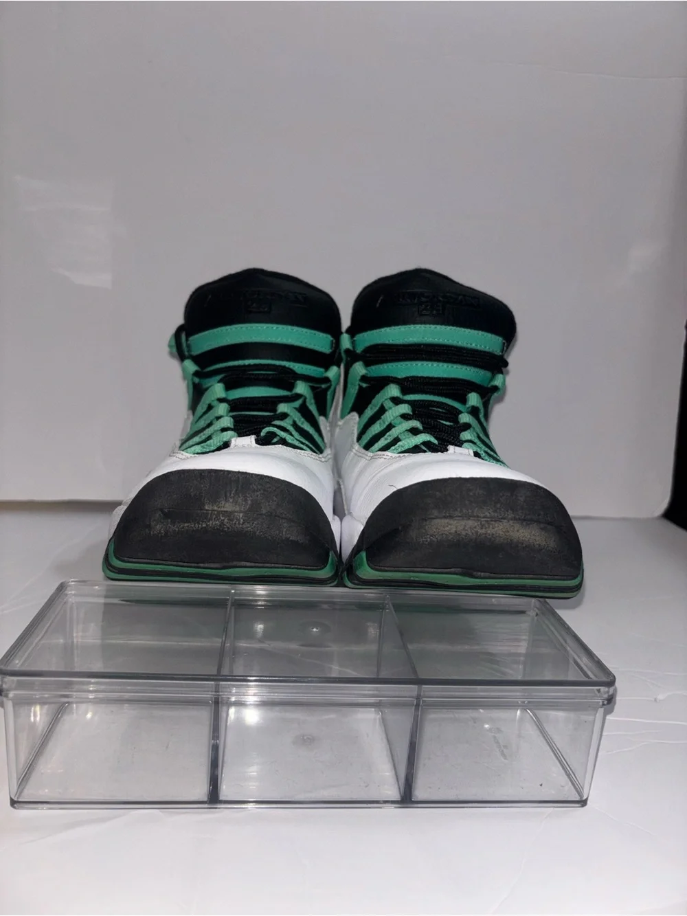 Air Jordan 10 Retro 30TH GG lace up shoes White Green Black Boys Size 5.5